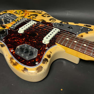 Immagine New Guardian Hand Painted Guitars "Jaguar" Electric Guitar Fender Neck, Parts, w/HSC - 7