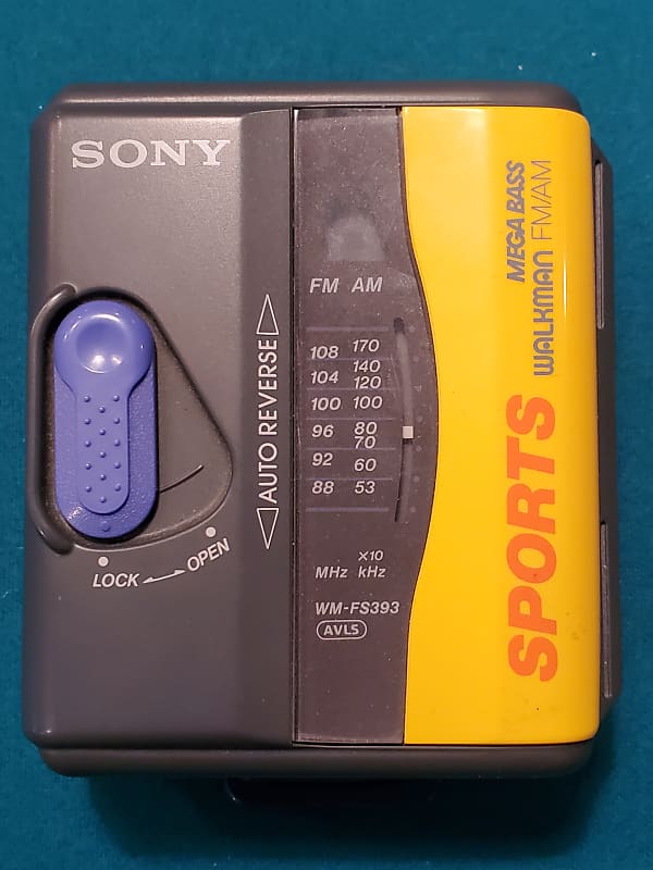 Sony WM-FS393 auto-reverse AM FM Walkman Yellow and Gray | Reverb