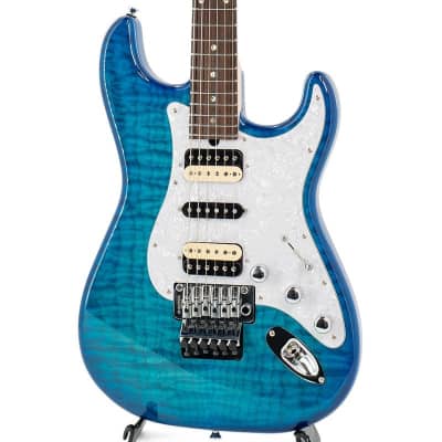 T's Guitars ST-22R Custom 5A Grade Quilt Top (Caribbean Blue) #SN/032532 [Special price] image 1
