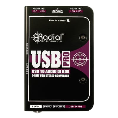 Radial Engineering USB Pro Stereo Digital Audio Converter/Direct Box image 1