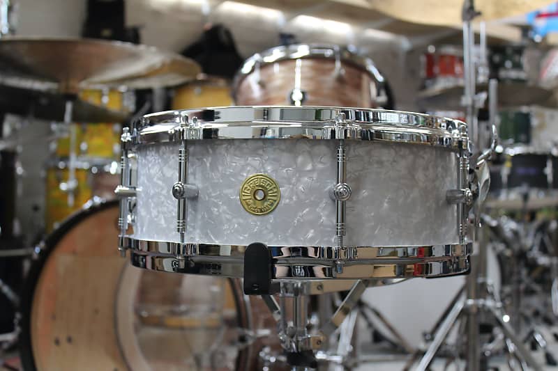 Gretsch 120th Anniversary Commemorative Snare White Marine Pearl - 2003 |  Reverb