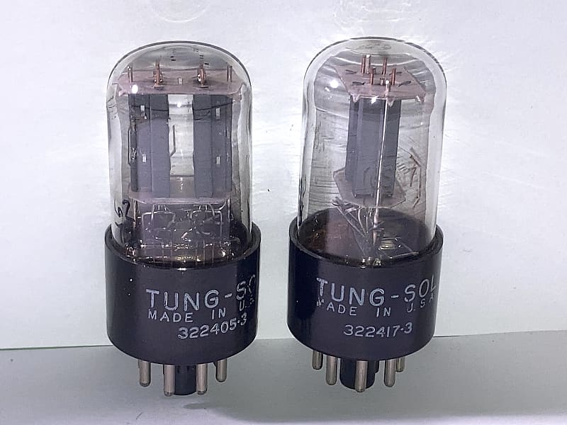 1954 Tung-Sol 6SN7GT ECC33 6SN7 Tubes, Matched Pair, Tested, Bad