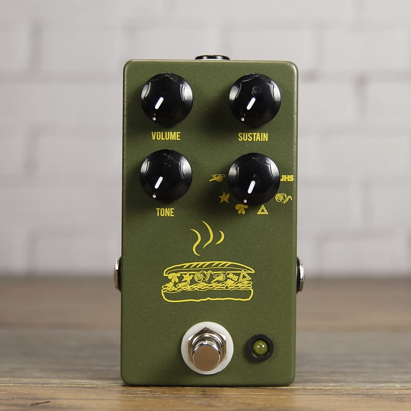 JHS Muffuletta Army Green Distortion/Fuzz Pedal Reverb