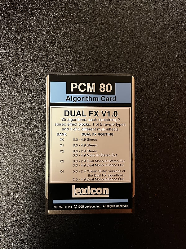 Lexicon PCM 80 Dual FX Algorithm Card Reverb