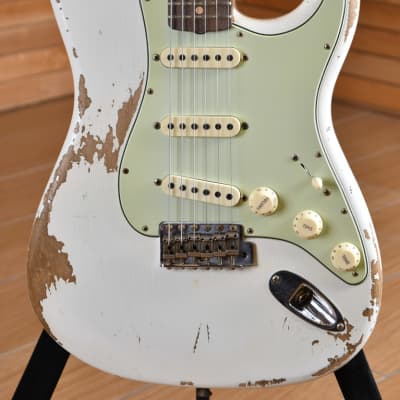 Fender Custom Shop '60 Stratocaster NAMM 2020 Heavy Relic Aged Olympic White image 13