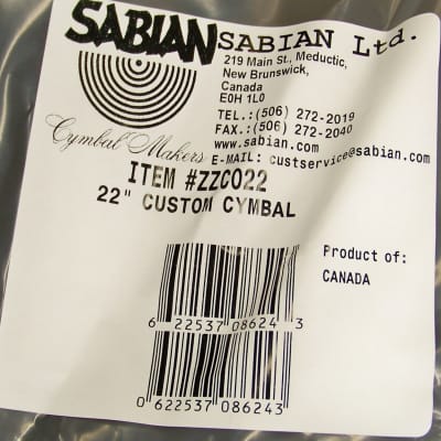 Sabian Prototype AA 22" China Cymbal w-Rivets/Brand New-Warranty/2047 Grams/RARE image 6