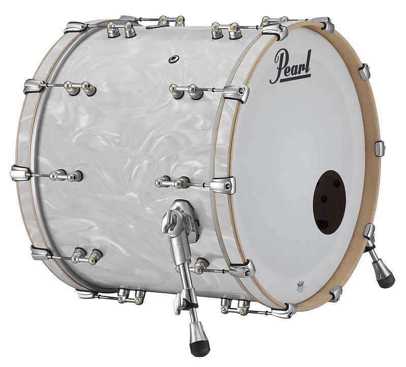 Pearl Music City Custom Reference Pure 22x20 Bass Drum W/ Mount WHITE SATIN MOIR image 1