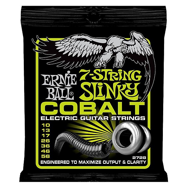 Immagine Ernie Ball 2728 Cobalt 7-String Regular Slinky Strings, .010 - .056 - 1
