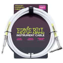 Ernie Ball 10-foot Right-Angle-Straight Guitar/Instrument Cable White P06049