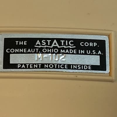 Rare 1950's ASTATIC M-102 Crystal Microphone, new old stock, working, HARP image 4