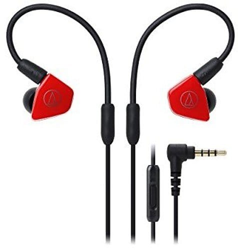 Audio-Technica ATH-LS50iSRD In-Ear Monitor Headphones with In-Line Mic & Control, Red image 1