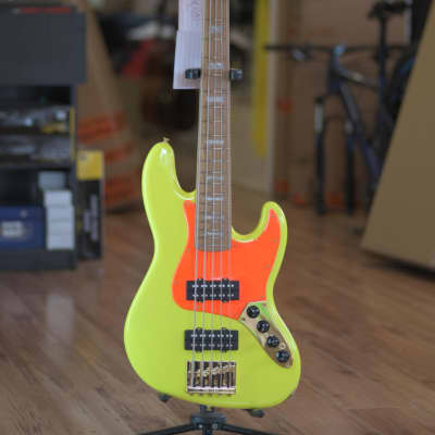 Fender MonoNeon Jazz Bass V - Neon Yellow and Orange image 14