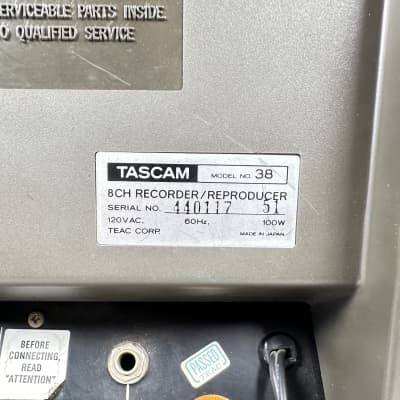 Vintage TEAC Tascam Model 38 Reel to Reel 8-Track Recorder image 10