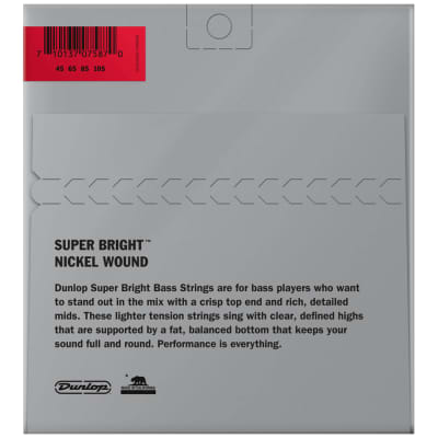 Dunlop Super Bright Nickel Wound Bass Strings 45-105, DBSBN45105 image 2