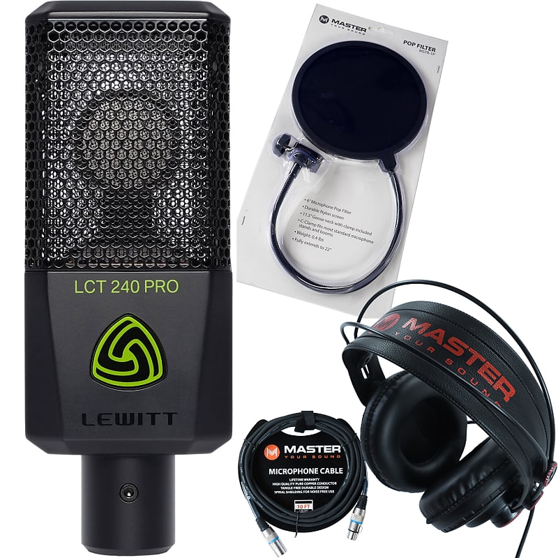Lewitt Audio LCT 240 PRO Cardioid Studio Condenser Microphone w/ Headphones, Cable & Pop Filter image 1