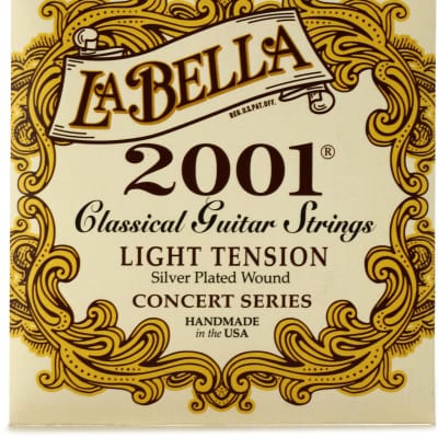 La Bella 2001 Silver-Plated Wound Classical Guitar Strings - Light Tension image 1