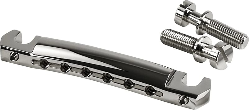 Kluson USA Aluminum Or Zinc Wraparound Tailpiece With Steel Studs - Aluminum - Nickel image 1