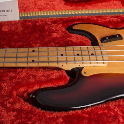 Fender  Precision Bass Solid Body Electric Bass Guitar (1958), ser. #32014, tweed hard shell case. image 16
