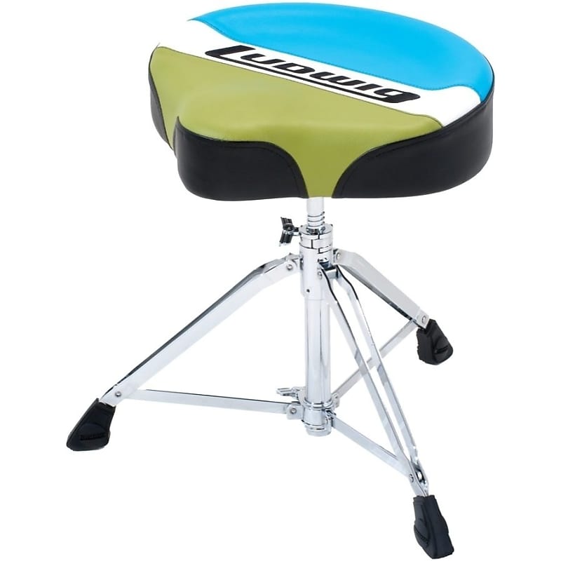 Ludwig Atlas Classic Saddle Drum Throne, Olive and Blue image 1