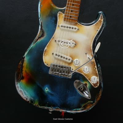 Fender Stratocaster Galaxy Blue Heavy Aged Relic by East Gloves Customs (Very Rare) image 5