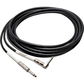 Hosa GTR-205R 1/4" TS Male Straight to Right-Angle Guitar/Instrument Cable - 5'