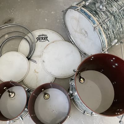 Vintage 1960's Pearl President 4 Piece Phenolic Drum Kit