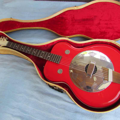 1962 Supro Folk Star Red Reso-Glass Resonator Vintage Supro Folk Star/Vagabond Cool Vintage Dobro Red Plastic! image 1