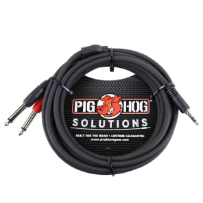 Pig Hog PB-S3410 3.5mm TRS to Dual 1/4" TS Stereo Breakout Cable - 10'