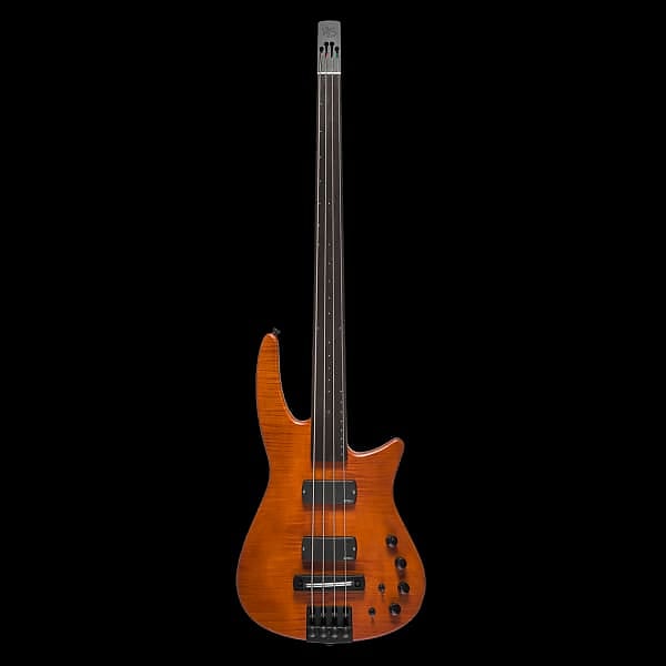NS Design CR4 Radius Bass Guitar - Amber Satin - Fretless image 1