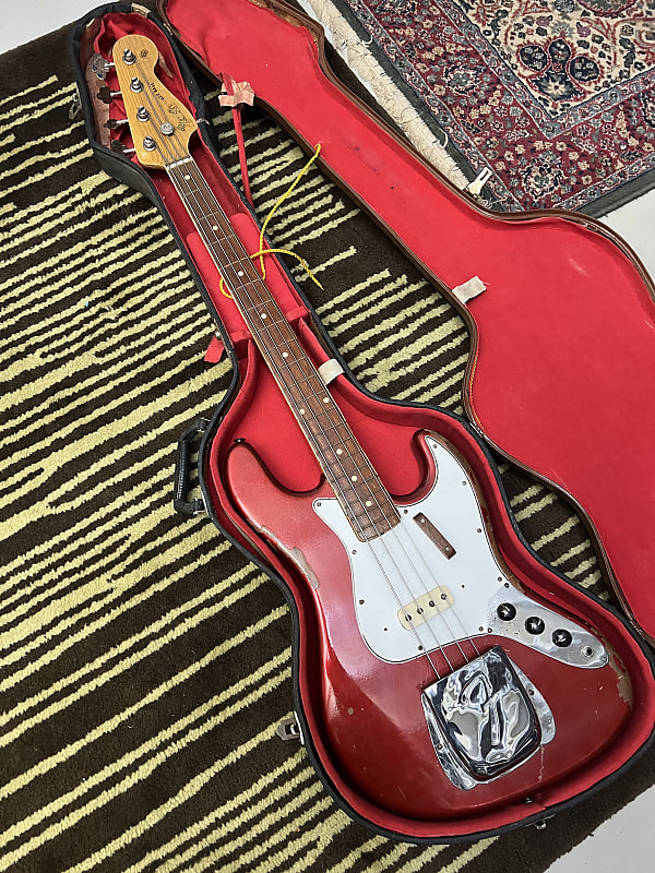 Serviceman Jazz Bass 1960s-1970s - Candy apple red image 1
