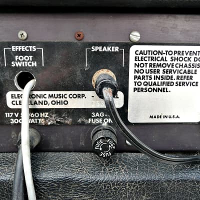 Vintage 70s EMC S110  60 Watt Solid State Guitar Amplifier - PV Music Guitar Shop Inspected, Serviced and Tested - Works / Functions / Sounds and Looks Great - Very Good Condition image 10