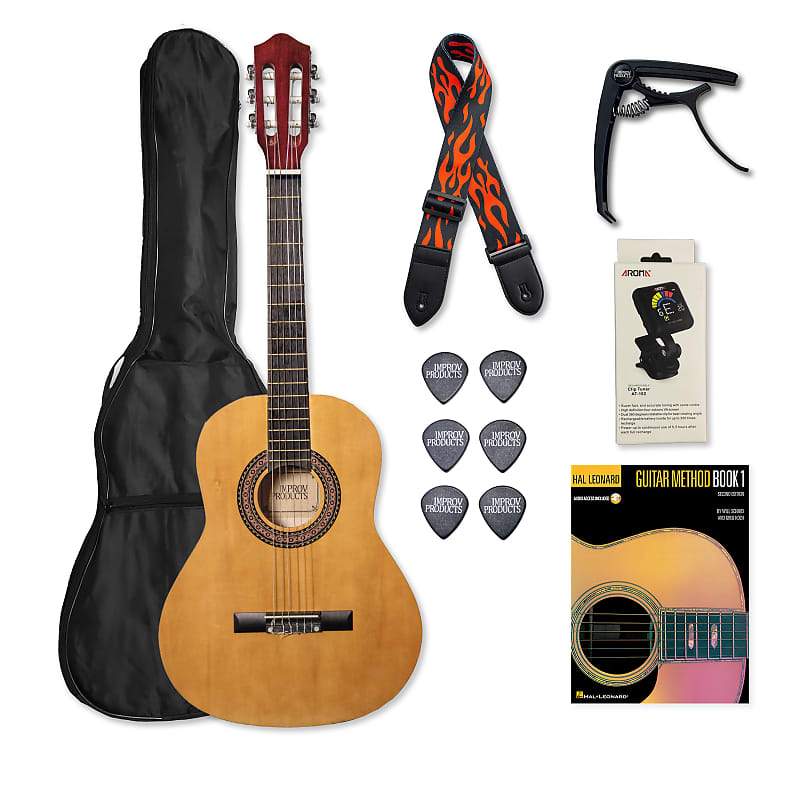 Improv Products 3/4 Acoustic Guitar Pack 2023 - Natural image 1