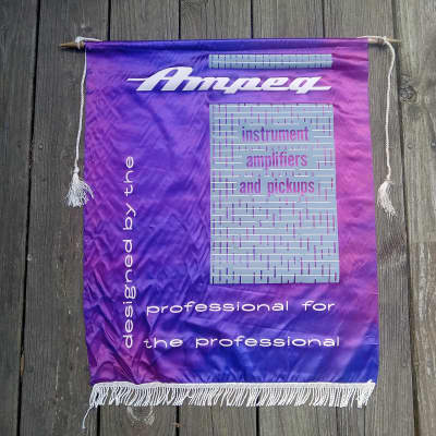Vintage 1960's Ampeg Authorized Dealer Music Store Display Banner! image 1