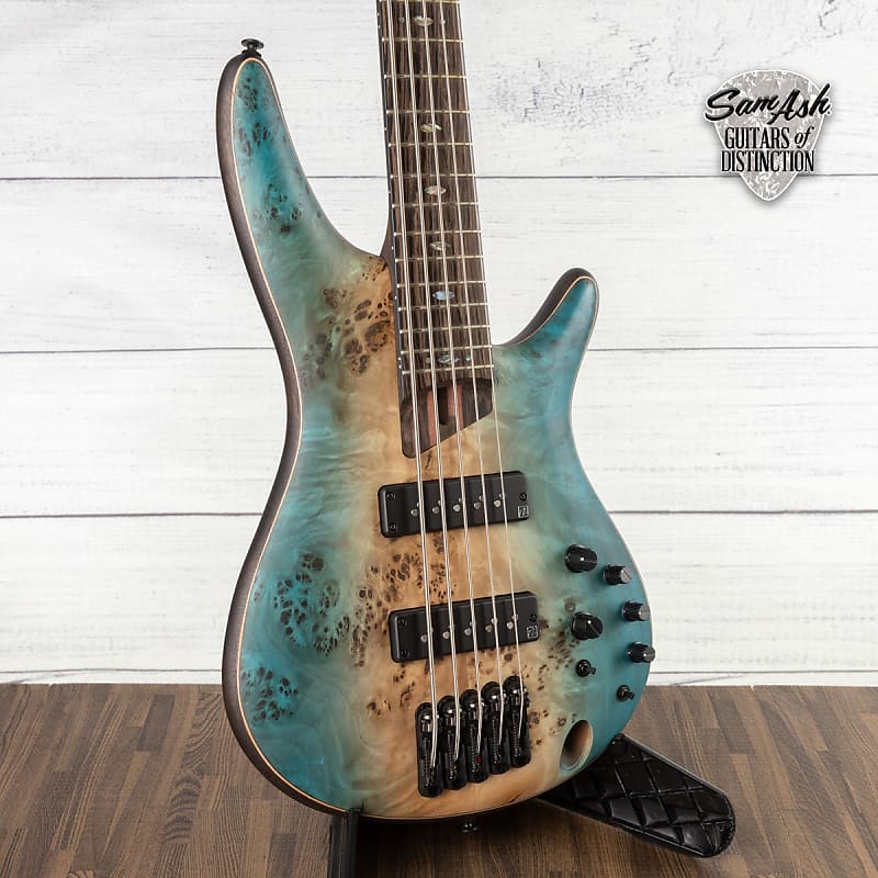 Ibanez SR1600B Premium Bass Guitar Caribbean Shoreline Flat | Reverb