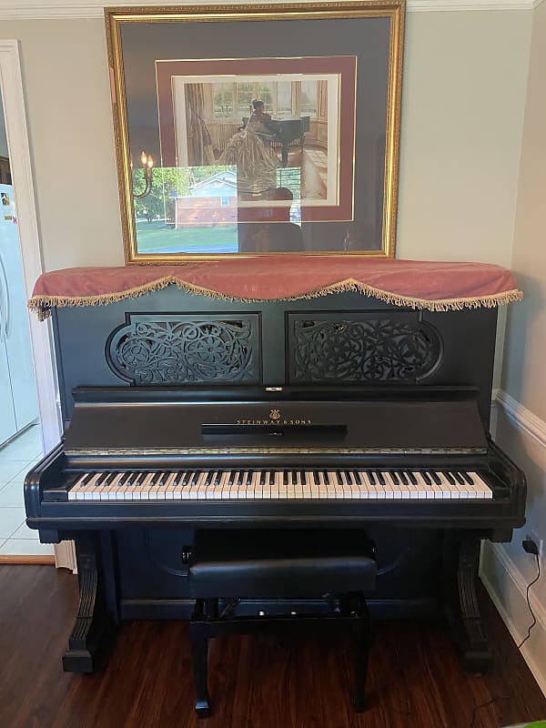 19th century Steinway & Sons upright grand piano 56'' image 1