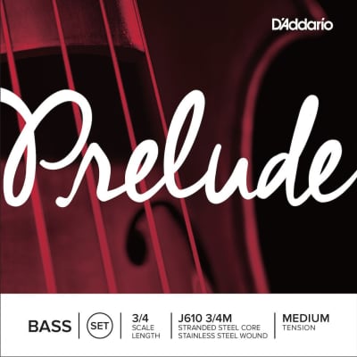 D'Addario J610 3/4M - Jeu de cordes contrebasse Prelude, manche 3/4, Medium image 1