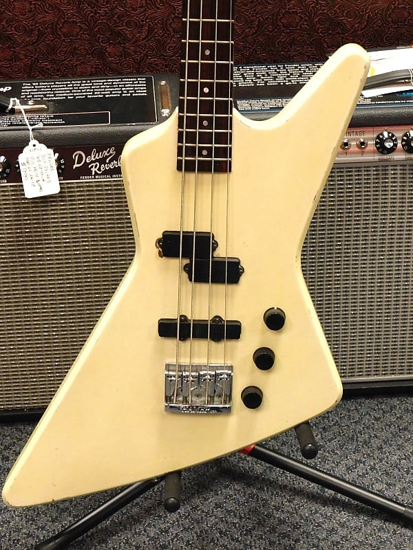 Hamer Blitz Bass USA Explorer Shape! Antique White! | Reverb