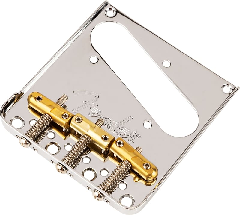 FENDER - 3-Saddle Top-Load/String-Through Tele Bridge with Compensated Brass Bullet Saddles - 0990808000 image 1