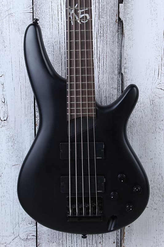 Ibanez K5 Fieldy Signature 5 String Electric Bass Guitar Black Flat Finish image 1