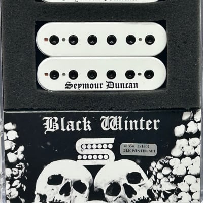 Seymour Duncan Blackened Black Winter 6 String Humbucker Guitar Pickup Set  In White