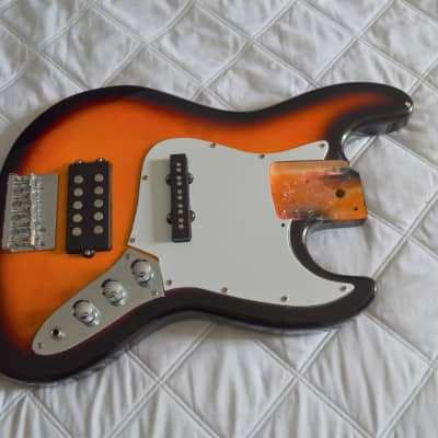 Fender Generic Custom Bass body with Musicman style humbucker and fender type Single coil Unique image 1