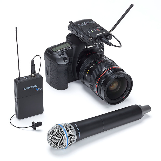 Samson Concert 88 Camera Combo Frequency-Agile UHF Wireless Lavalier/Handheld Mic System - K Band (470–494 MHz) image 1