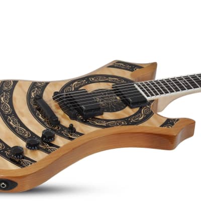 Wylde Audio Nomad Norse Dragon Bullseye Electric Guitar Rawtop for sale
