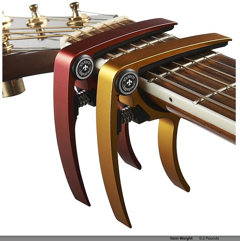 Nordic Essentials Guitar Capo (2 Pack) Gold & Red FREE Reverb