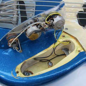 1971 Fender Mustang Bass Super Rare Blue Metal Flake Original Sparkle w MOTS Guard All Original! image 20