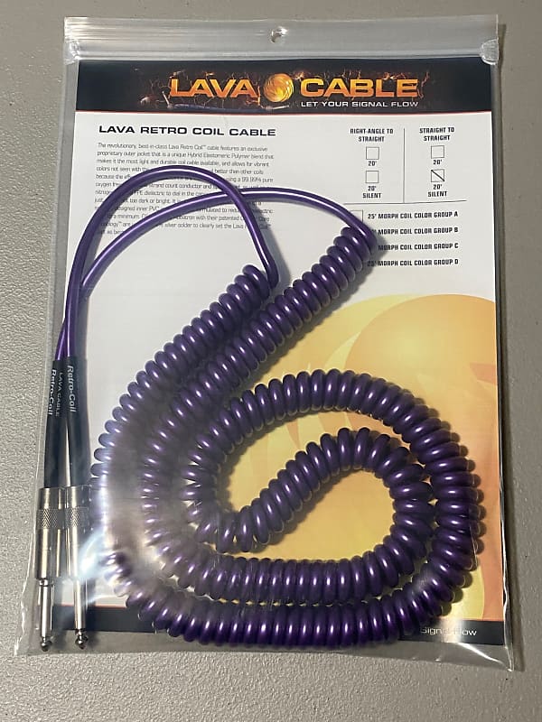 Lava Cable Retro Coil Instrument Cable – Silent Plug - Metallic Purple Straight to Straight image 1