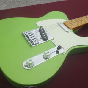 Blue Frog Made in the USA Single CutawayCustom Guitar 2015 Tequila Lime Nitro image 5