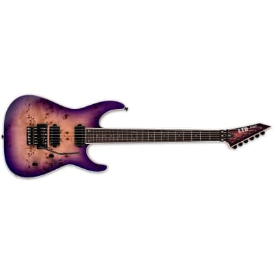 ESP LTD M-1000 Burled Poplar Purple Natural Burst Electric Guitar + ESP Hard Case M1000 M 1000 image 2
