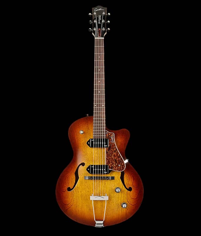 Godin 5th Avenue CW Kingpin II P90 Cognac Burst Electric Guitar image 1