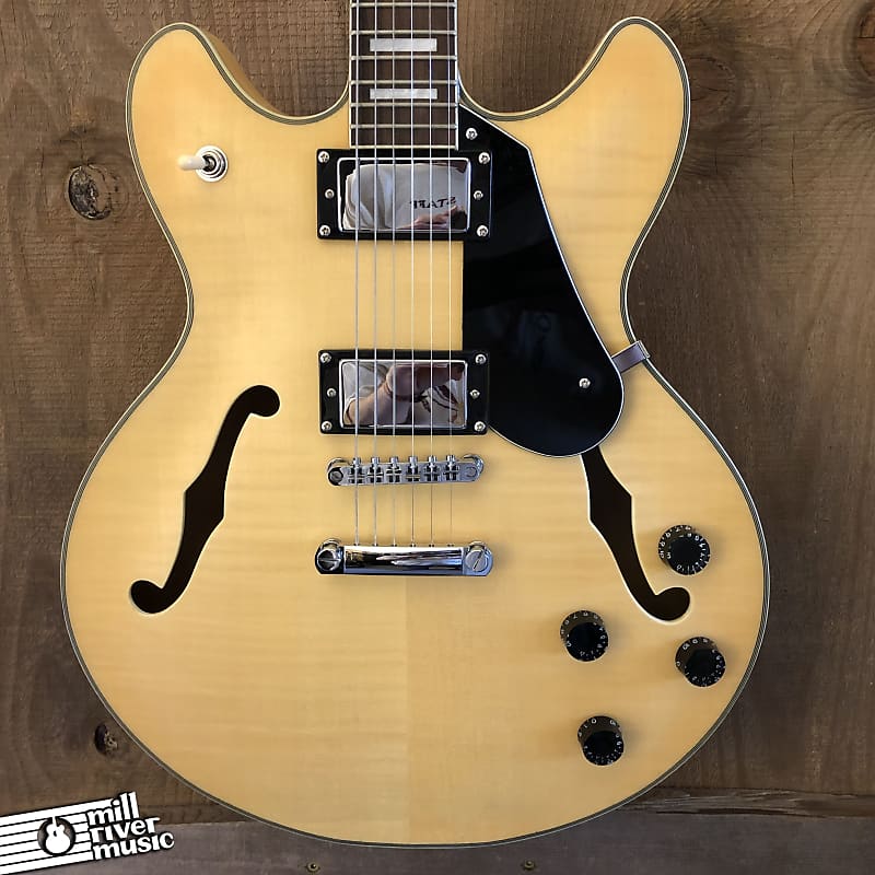 Luna Athena 501 SemiHollow Electric Guitar Natural Reverb